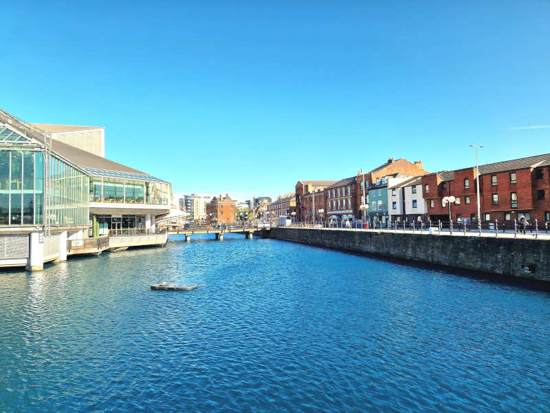Image of Hull docks and shops