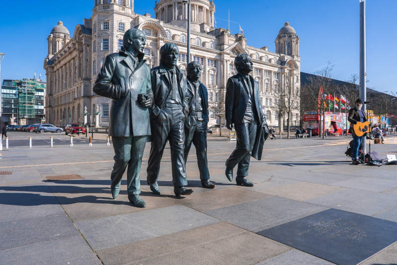 Image of Beatles statues in Liverpool