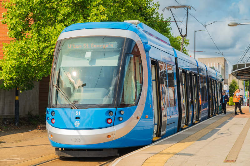 Image of a tram in Wolverhampton